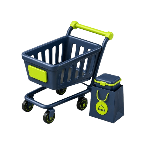 Ilustración 3D de carrito vacío